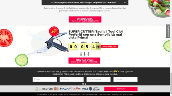 SuperCutter Landing page example picture
